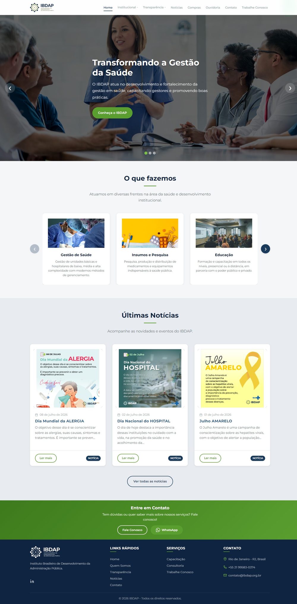 Site institucional do IBDAP